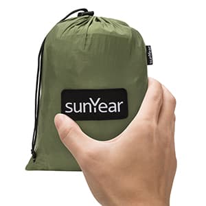 Sunyear Hammock Camping with Rain Fly Tarp and Net, Portable Camping Hammock Double Tree Hammock Outdoor Indoor Backpacking Travel & Survival, 2 Tree Straps,100% Waterproof