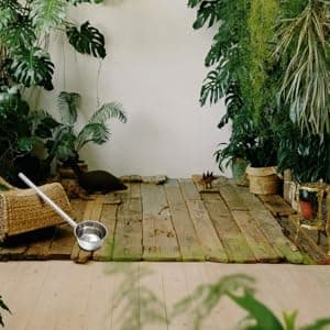 HEMOTON Stainless Steel Long Handle Water Ladle Kitchen Soup Ladle Bath Shampoo Ladle Scoop Cup Garden Ladle Metal Water Dipper with Pour Spout