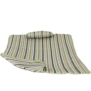Sunnydaze Polyester Quilted Hammock Pad and Pillow Set - Weather-Resistant - Breakwater Stripe