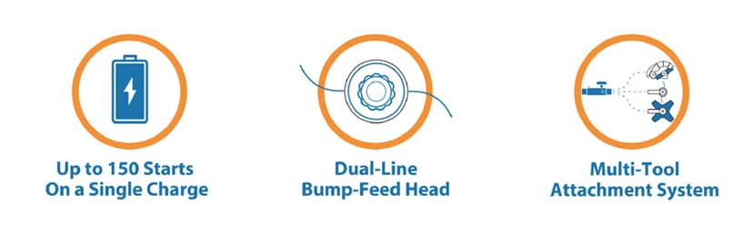 LawnMaster NPTGSP2517A No-Pull Gas Grass Trimmer with Electric Start 25cc 2 Cycle,17-Inch