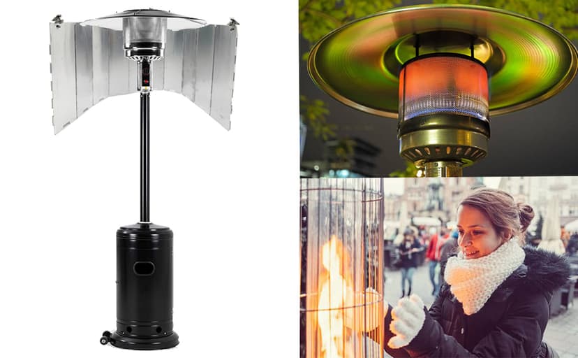 Adjustable Heat Focusing Reflector for Round Natural Gas and Propane Patio Heaters