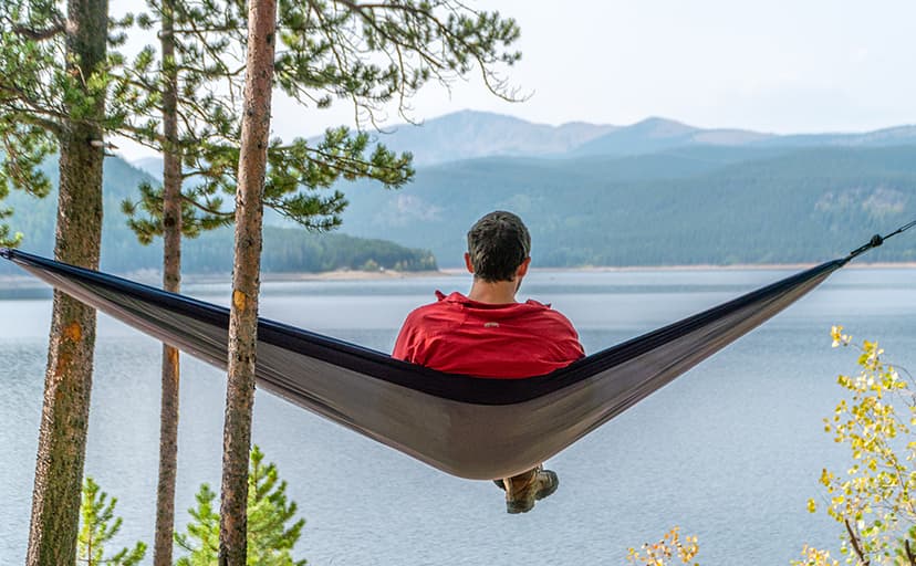 Sunyear Hammock Camping with Rain Fly Tarp and Net, Portable Camping Hammock Double Tree Hammock Outdoor Indoor Backpacking Travel & Survival, 2 Tree Straps,100% Waterproof