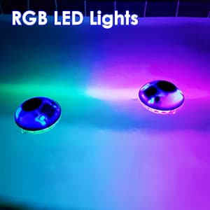 Floating Pool Speakers with Colorful Lights, IP68 Waterproof Bluetooth Speaker for Pool, Crystal Clear Sound Hot Tub Speaker for Pool, Spa and Outdoor