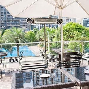 Briza Infrared Electric Patio Heater - Indoor/Outdoor Heater - Portable Wall/Garage Heater - 1500W - use with Stand - Mount to Ceiling/Wall)