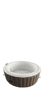 ALEKO Inflatable Hot Tub Spa | Personal High Powered Jetted Bubble | with Fitted Cover and 3 Filters | 265 Gallon | 6 Person Round | Brown | HTIR6GYBR