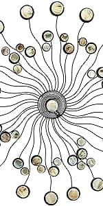 Bellaa 20018 Large Sun Metal Wall Art Sculpture Indoor Living Room Outdoor Garden Patio Farmhouse Home Decor Hanging Retro Rustic Statue Figurine