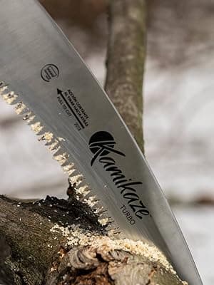 EZ Kut Kamikaze Saw Curved Blade with Scabbard - 19.3 Inch Heavy Duty Pruning - Carbon Hardened Steel Japanese Technology- Best Pruning Saw for Tree Trimming