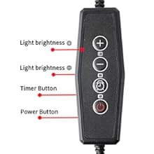 GooingTop LED Grow Light,6000K Full Spectrum Clip Plant Growing Lamp with White Red LEDs for Indoor Plants,5-Level Dimmable,Auto On Off Timing 4 8 12Hrs