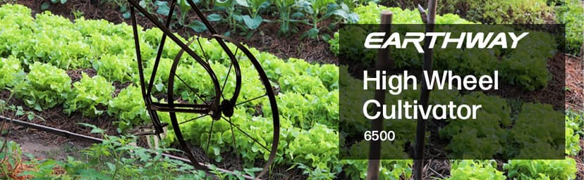 EarthWay 6500 High Wheel Tubular High Wheel Cultivator with Comfort Handle with 3- Position Adjustable, Quick Change Implements, and 24 Inch Steel Wheel