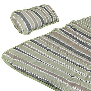 Sunnydaze Polyester Quilted Hammock Pad and Pillow Set - Weather-Resistant - Breakwater Stripe