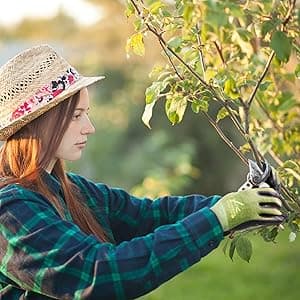 COOLJOB 2 Pairs Gardening Gloves for Women and Men, Bamboo Working Gloves Touchscreen, Grippy Nitrile Rubber Coated Work Gloves, Green/Black, X-Large Size (2 Pairs XL)