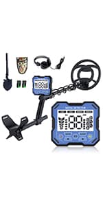 Metal Detector for Adults & Kids - Adjustable Stem, High Accuracy & 10" Waterproof Coil. Disc/All Metal Modes for Coin & Gold Detection by Beginners