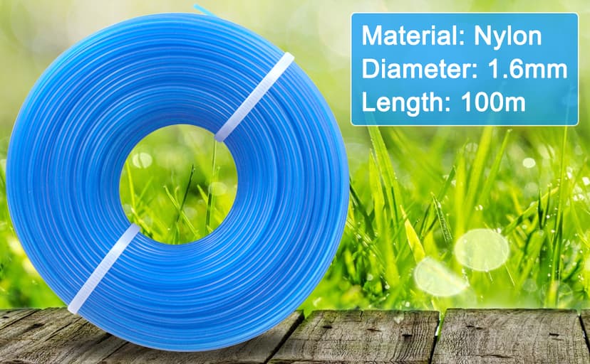 Grass Trimmer Line 328ft Weed Eater Wacker String .065'' Weed Trimmer Spool Replacement, Nylon Material for String Trimmers, 1.6mm Diameter