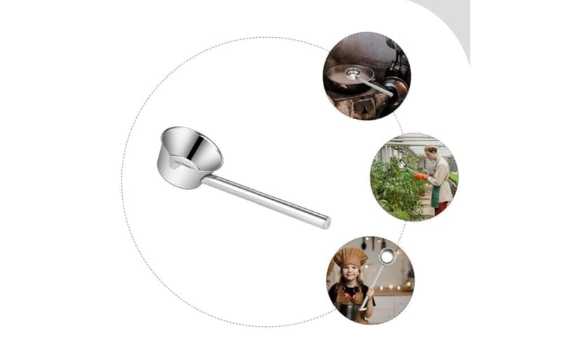 HEMOTON Stainless Steel Long Handle Water Ladle Kitchen Soup Ladle Bath Shampoo Ladle Scoop Cup Garden Ladle Metal Water Dipper with Pour Spout
