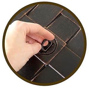 Fire Sense 62745 Armstrong Basketweave Aluminum Convertible Gas Fire Pit Table 55000 BTU Multi-Functional Outdoor Firepit with Fire Bowl Lid, Nylon Cover Clear Fire Glass Bronze Finish - Rectangular