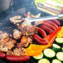 Skyflame Wood Chip Smoker Box, Stainless Steel Double V-shape BBQ Smoke Box with Hinged Lid for Charcoal & Propane Gas Grill, 12.5"(L) x 3.3"(W) x 2.5"(H), U.S. Design Patent