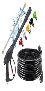 Selkie Pressure Washer Sandblasting Kit - Wet Abrasive Sandblaster Attachment, with Replacement Nozzle Tips,Protect Glasses, 1/4 Inch Quick Disconnect, 5000 PSI
