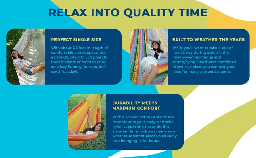 Hammocks Rada Mayan-Made Matrimonial Yucatan Hammock - Two Person - Fits 12.5 to 13 Feet Hammock Stand - Up to 550 Pounds, Two Green - Hanging Bed