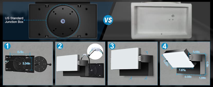 LEDMO LED Flood Lights Outdoor 60W - Rotatable 360 Adjustable Head Switch Control Exterior Lighting Fixture Wall Pack Commercial Security 5000K Waterporof Yard Wall Mount Garage Barn Yard Lights