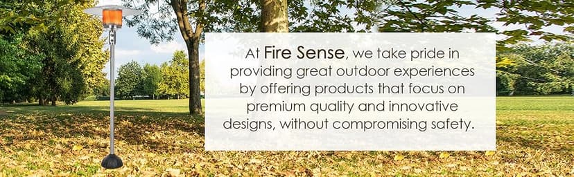 Fire Sense 61445 Natural Gas Patio Heater 45,000 BTU With Electric Ignition System For Residential - Stainless Steel