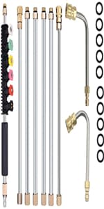 Selkie Pressure Washer Sandblasting Kit - Wet Abrasive Sandblaster Attachment, with Replacement Nozzle Tips,Protect Glasses, 1/4 Inch Quick Disconnect, 5000 PSI