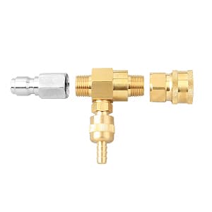 Sooprinse Chemical Injector Kit for High Pressure Washer, 4000 PSI Adjustable Soap Dispenser with a 1/4 Inch Black Soap Nozzle and Teflon Tape, 16 Ft Siphon Hose, 3/8 Inch Quick Connect