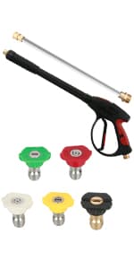 Sooprinse Chemical Injector Kit for High Pressure Washer, 4000 PSI Adjustable Soap Dispenser with a 1/4 Inch Black Soap Nozzle and Teflon Tape, 16 Ft Siphon Hose, 3/8 Inch Quick Connect