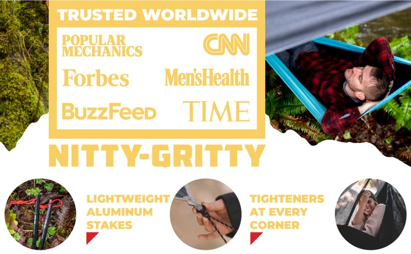 Wise Owl Outfitters Hammock Tarp, Hammock Tent - Rain Tarp for Camping Hammock - Camping Gear Must Haves w/Easy Set Up Including Tent Stakes and Carry Bag