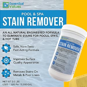Essential Values Swimming Pool & Spa Stain Remover (2 LBS) - Compatible with Vinyl Liners, Fiberglass & Metals - Effective Formula Removes Rust & Tough Stains