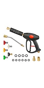 Sooprinse Chemical Injector Kit for High Pressure Washer, 4000 PSI Adjustable Soap Dispenser with a 1/4 Inch Black Soap Nozzle and Teflon Tape, 16 Ft Siphon Hose, 3/8 Inch Quick Connect