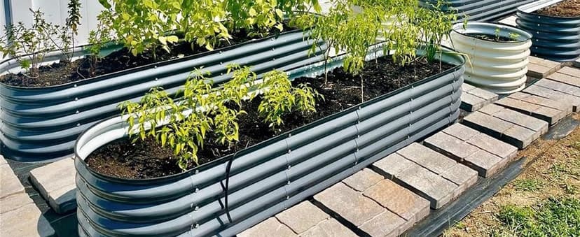 Vego garden Raised Garden Bed Kits, 17" Tall 9 in 1 8ft X 2ft Metal Raised Planter Bed for Vegetables Flowers Ground Planter Box-British Green