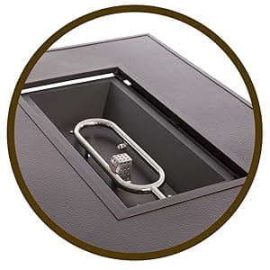 Fire Sense 62745 Armstrong Basketweave Aluminum Convertible Gas Fire Pit Table 55000 BTU Multi-Functional Outdoor Firepit with Fire Bowl Lid, Nylon Cover Clear Fire Glass Bronze Finish - Rectangular