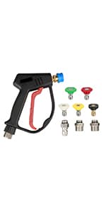 Sooprinse Chemical Injector Kit for High Pressure Washer, 4000 PSI Adjustable Soap Dispenser with a 1/4 Inch Black Soap Nozzle and Teflon Tape, 16 Ft Siphon Hose, 3/8 Inch Quick Connect