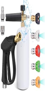 Selkie Pressure Washer Sandblasting Kit - Wet Abrasive Sandblaster Attachment, with Replacement Nozzle Tips,Protect Glasses, 1/4 Inch Quick Disconnect, 5000 PSI