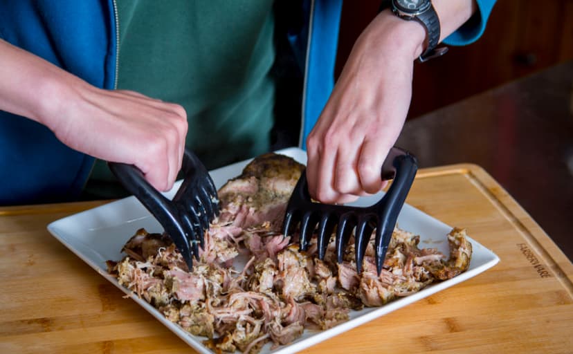 Meat Claws Bbq Grill Accessories Set - 2 Silicone Gloves, Claws For Pulled Pork, BBQ Thermometer - Perfect Smoker Accessories Grilling Tools Gift Set For (Orange Glove-Thermometer-Claw)