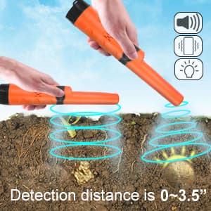 Kuman Pin pointer Water Resistant Metal Detectors with Holster Treasure Hunting Unearthing Tool Accessories Buzzer Vibration Automatic Tuning KW30