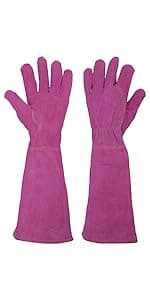 HANDLANDY Rose Pruning Gloves for Men & Women, Long Thorn Proof Gardening Gloves, Breathable Pigskin Leather Gauntlet, Best Garden Gifts & Tools for Gardener