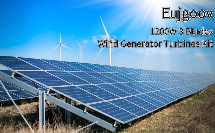 1200W Small Wind Turbine 3 Blades Wind Turbine DC 12V 24V 48V Turbine Wind Generator for Marine Home Charging(48V-Black)