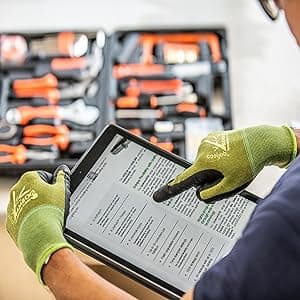 COOLJOB 2 Pairs Gardening Gloves for Women and Men, Bamboo Working Gloves Touchscreen, Grippy Nitrile Rubber Coated Work Gloves, Green/Black, X-Large Size (2 Pairs XL)