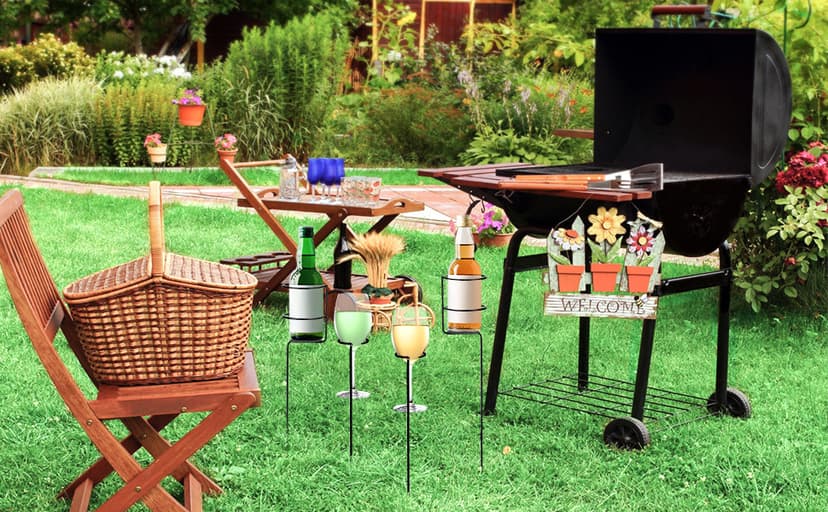 Urban Deco Heavy Duty Drink Holder Set of 7, Outdoor Yard Drink Holder Stakes, 4 Packs Plus Extra 3