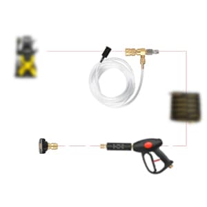 Sooprinse Chemical Injector Kit for High Pressure Washer, 4000 PSI Adjustable Soap Dispenser with a 1/4 Inch Black Soap Nozzle and Teflon Tape, 16 Ft Siphon Hose, 3/8 Inch Quick Connect
