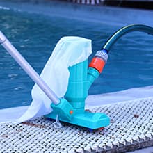 POOLWHALE Portable Pool Vacuum Jet Underwater Cleaner W/Brush,Bag,6 Section Pole of 56.5"(No Garden Hose Included),for Above Ground Pool,Spas,Ponds & Fountains