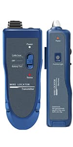 F02 Underground Cable Locator, Wire Tracer with Earphone, Cable Tester for Dog Fence Cables Irrigation Control Wires