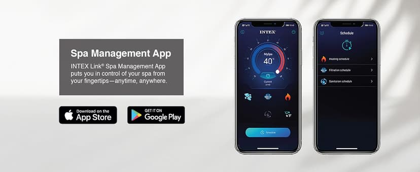 INTEX PureSpa Greystone Deluxe Inflatable Hot Tub, with with Built-in FastFill Inflation System, Spa Control App, and 4 Person Capacity, 83" x 28"