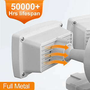 LEPOWER LED Motion Sensor Security Lights Outdoor, 30W 3200LM, 5500K, IP65 Waterproof, 2 Head Motion Detector Flood Light for Garage, Yard, Porch, White (NOT Solar Powered)