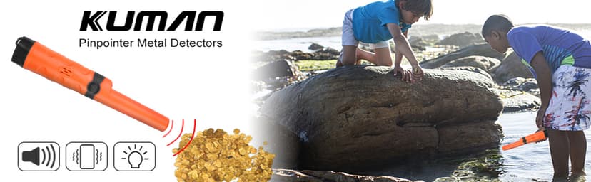 Kuman Pin pointer Water Resistant Metal Detectors with Holster Treasure Hunting Unearthing Tool Accessories Buzzer Vibration Automatic Tuning KW30