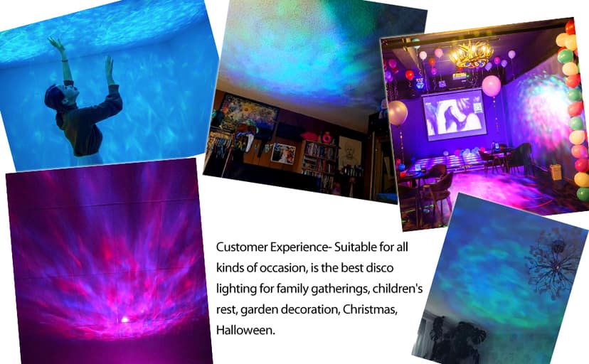 KOOT Water Wave Lights Projector Outdoor Waterproof LED Ripple Garden Lights RGBW 10 Colors Water Effect or Flame Fire Effect with Remote for Patio Christmas Halloween Wedding Swimming Pool Display