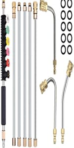 Selkie Pressure Washer Sandblasting Kit - Wet Abrasive Sandblaster Attachment, with Replacement Nozzle Tips,Protect Glasses, 1/4 Inch Quick Disconnect, 5000 PSI