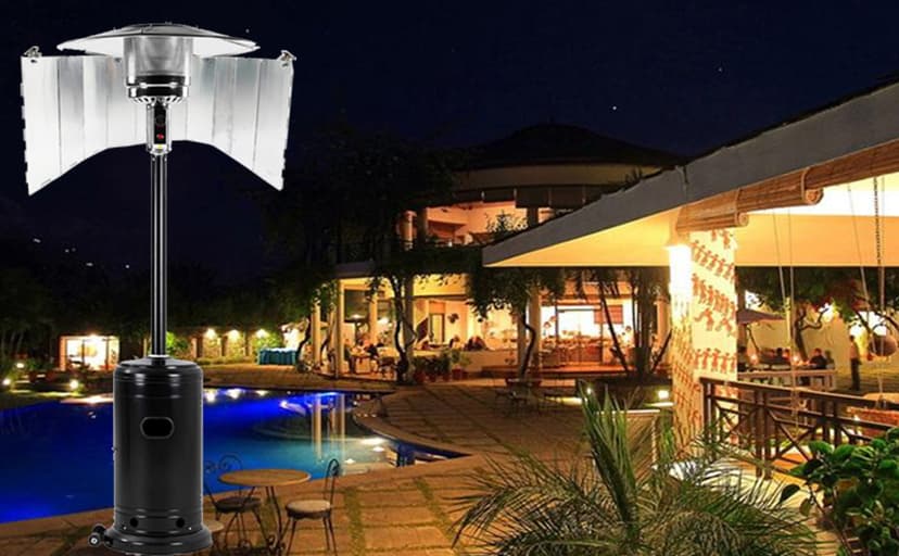 Adjustable Heat Focusing Reflector for Round Natural Gas and Propane Patio Heaters