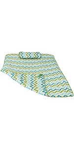 Sunnydaze Polyester Quilted Hammock Pad and Pillow Set - Weather-Resistant - Breakwater Stripe